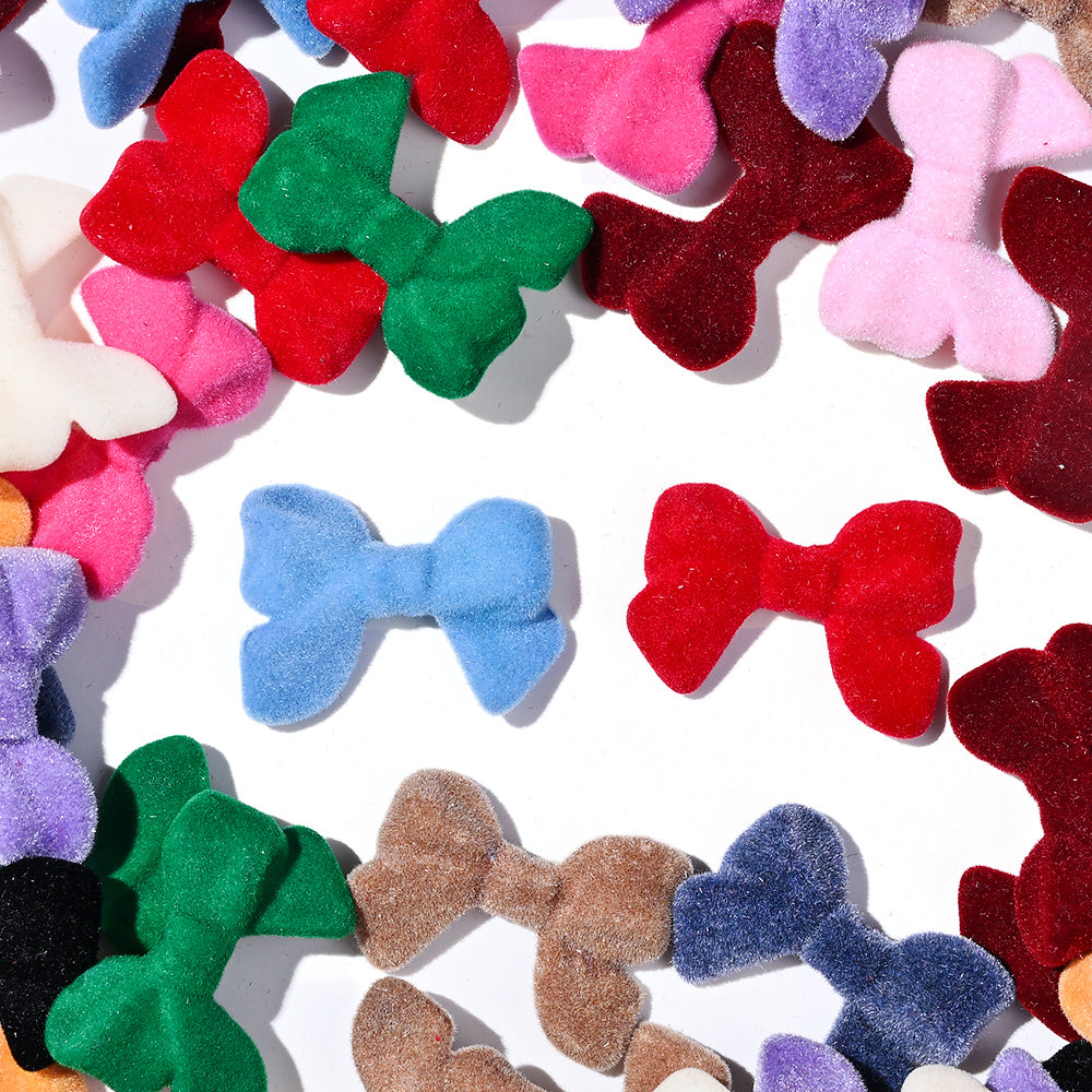 Resin Flocked Bowknot Beads