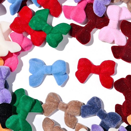 Resin Flocked Bowknot Beads