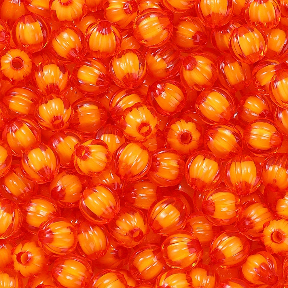 8/10mm Acrylic Pumpkin Beads