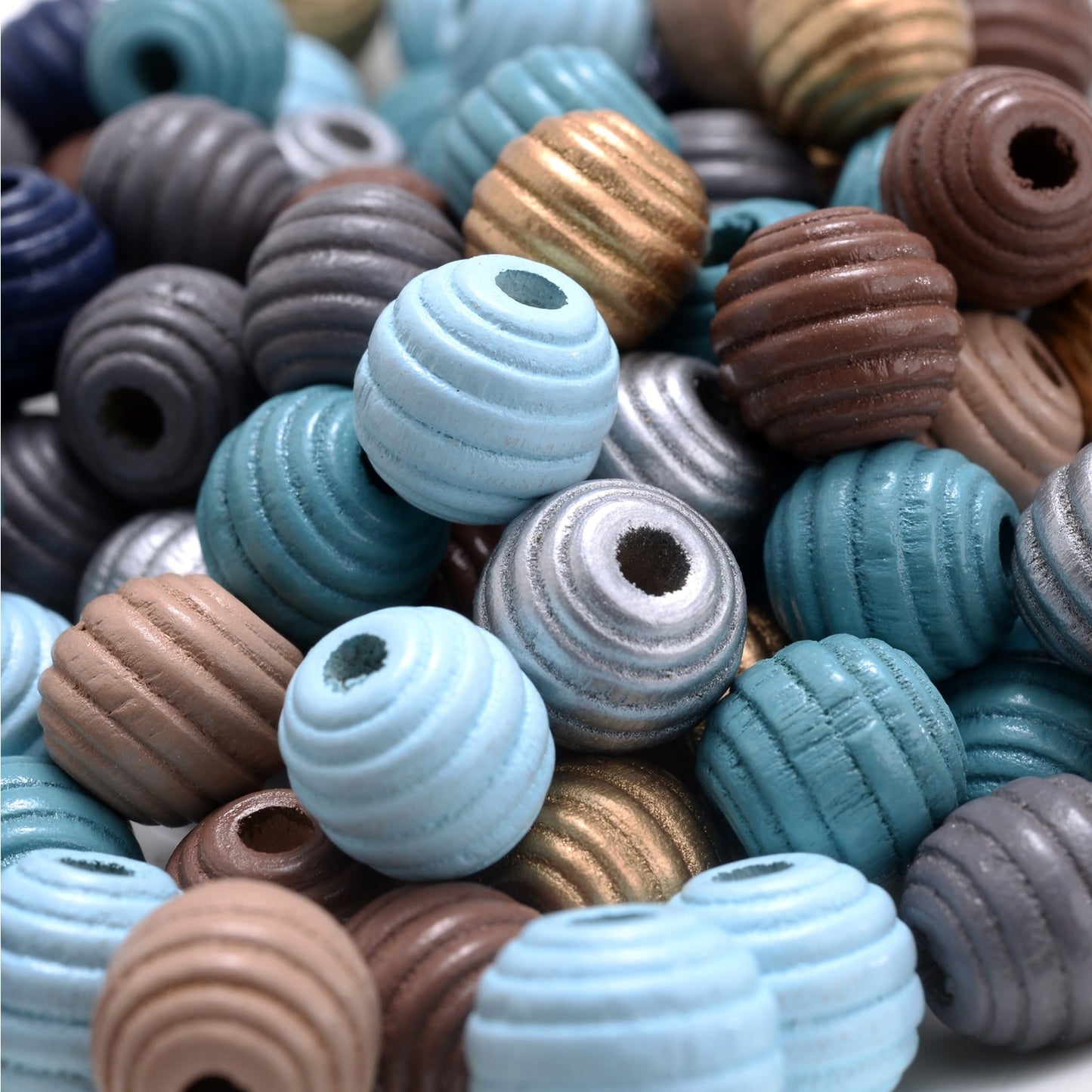 20/50/80/100/150/300pcs Morandi Color Wooden Beads Set