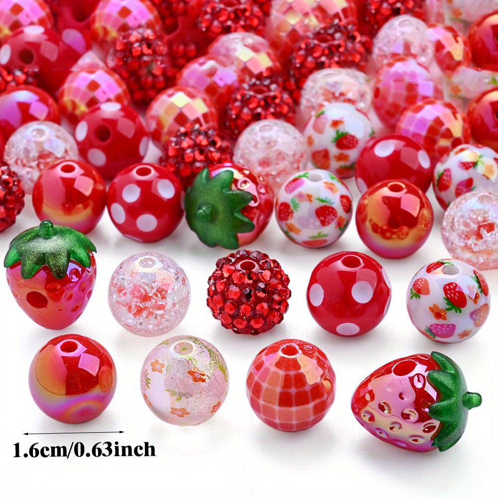 Strawberry Series Resin Beads Set
