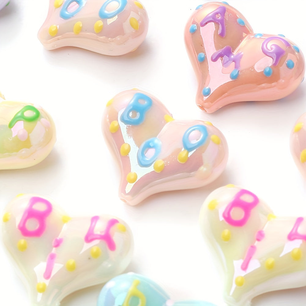 5pcs/set 17x22mm Sweet Heart Acrylic Beads