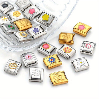 1pc 9x10mm Stainless Steel Petal Module Charm Bead