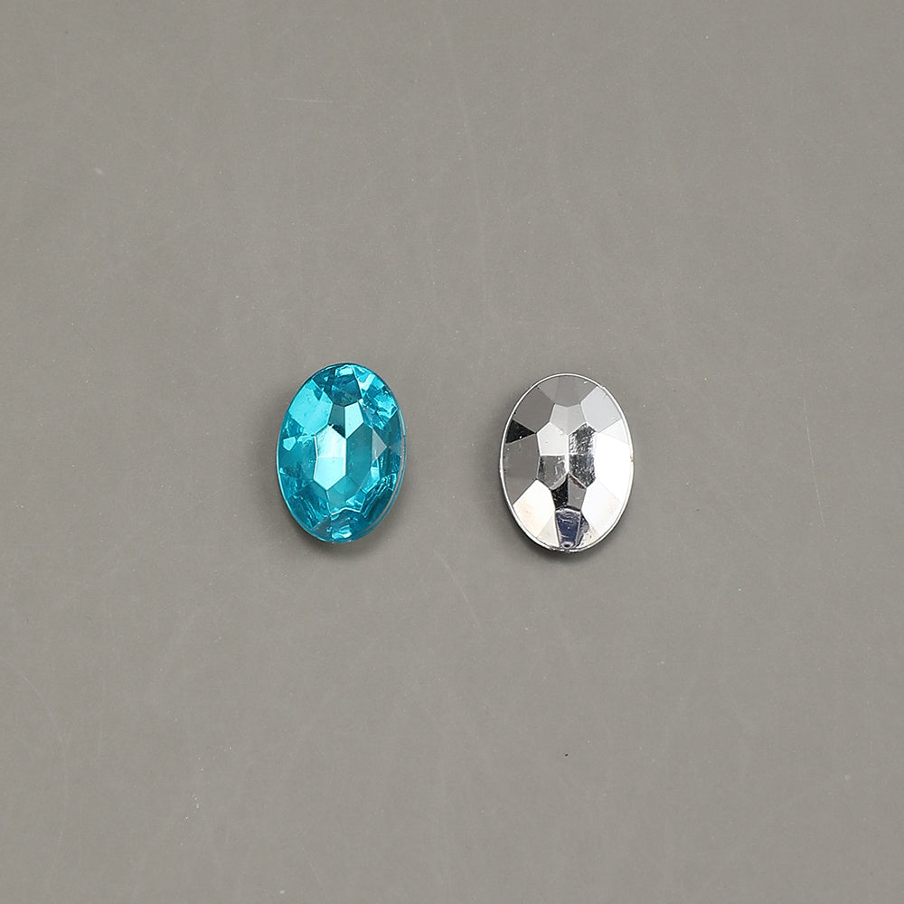 100pcs Oval Rhinestone Flat Back Acrylic Beads