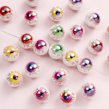 5/10/20pcs 16mm Mixed Color Evil Eye AB Plated Round Acrylic Beads