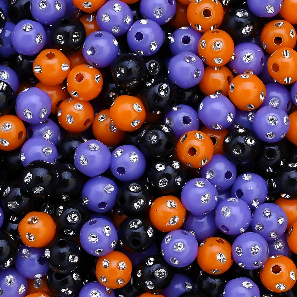 8mm Halloween Rhinestone Acrylic Spacer Beads