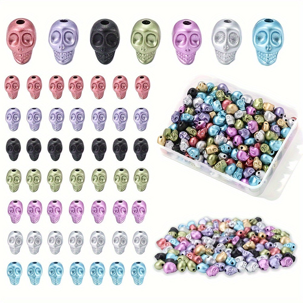 10x12mm Frosting Acrylic Halloween Skull Beads