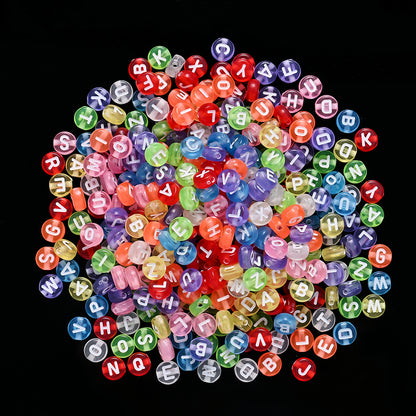 7mm Rainbow Acrylic Letter Beads
