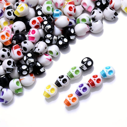Colorful Acrylic Skull Spacer Beads