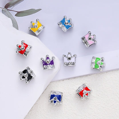 11x8.6mm Crown Big Hole Spacer Beads