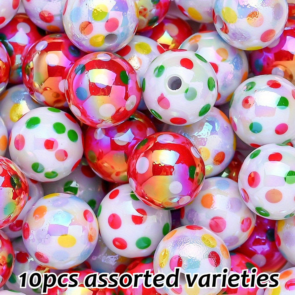 16mm Speckled Pearlescent Acrylic Beads