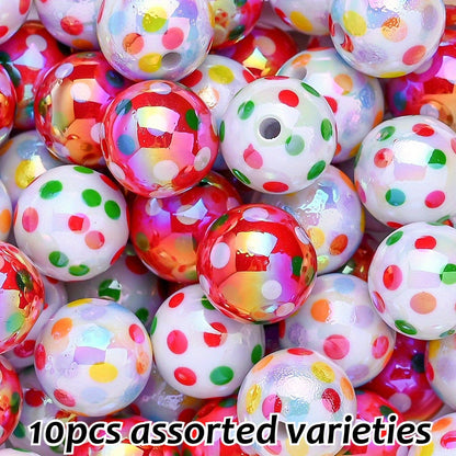 16mm Speckled Pearlescent Acrylic Beads