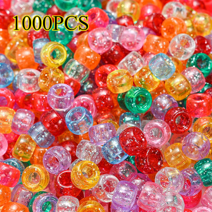 100pcs 6x9mm Large Hole Acrylic Cylindrical Beads