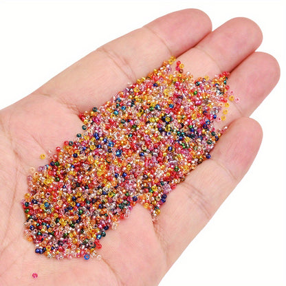 1.5mm Silvery-filled Mini Glass Rice Beads