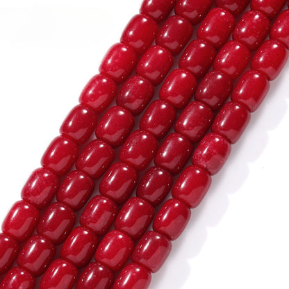8 × 12mm Red Coral Natural Stone Spacer Beads