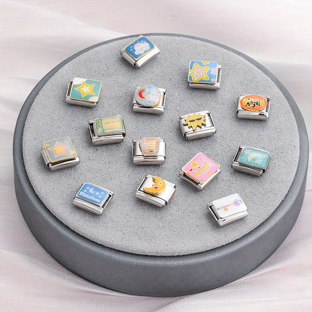 1pc 9x10mm Stainless Steel Module Charm Bead