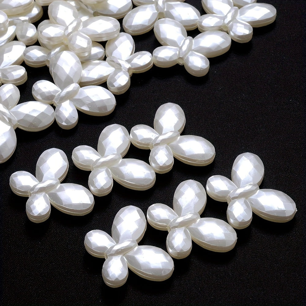 20pcs White Butterfly Acrylic Beads