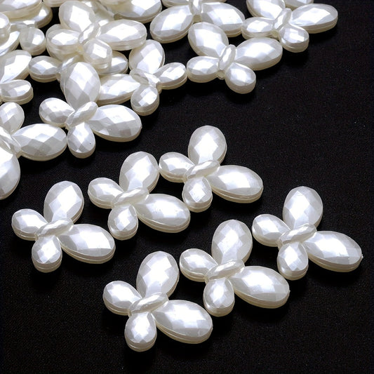 20pcs White Butterfly Acrylic Beads