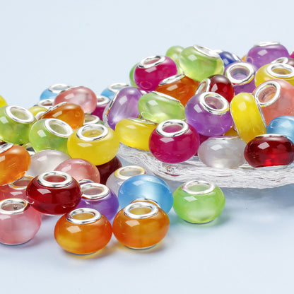 100pcs 9x14mm Big Hole Cat Eye Acrylic Beads