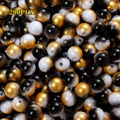 100/200pcs 6/8mm Gradient Acrylic Round Beads