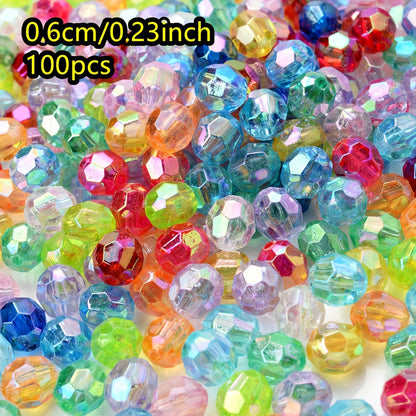 100pcs 6mm Rhombus AB Color Acrylic Beads