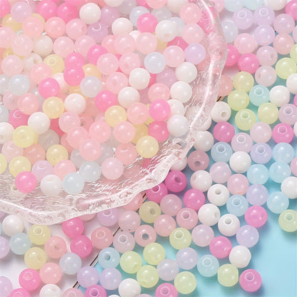 Colorful Mix Style Acrylic Gradient Round Spacer Beads