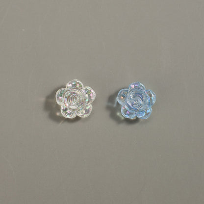 100pcs 12mm Translucent Rose Acrylic Beads
