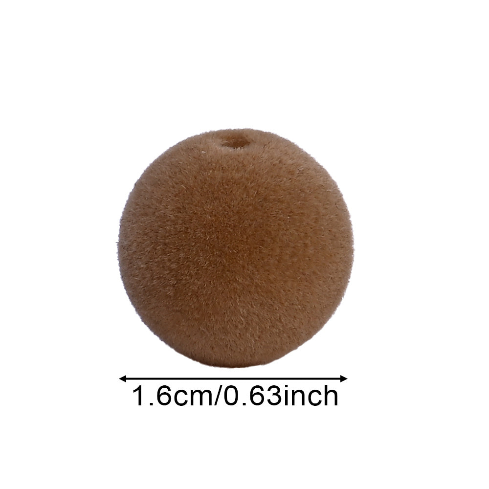 50pcs 16mm Fluffy Acrylic Round Beads