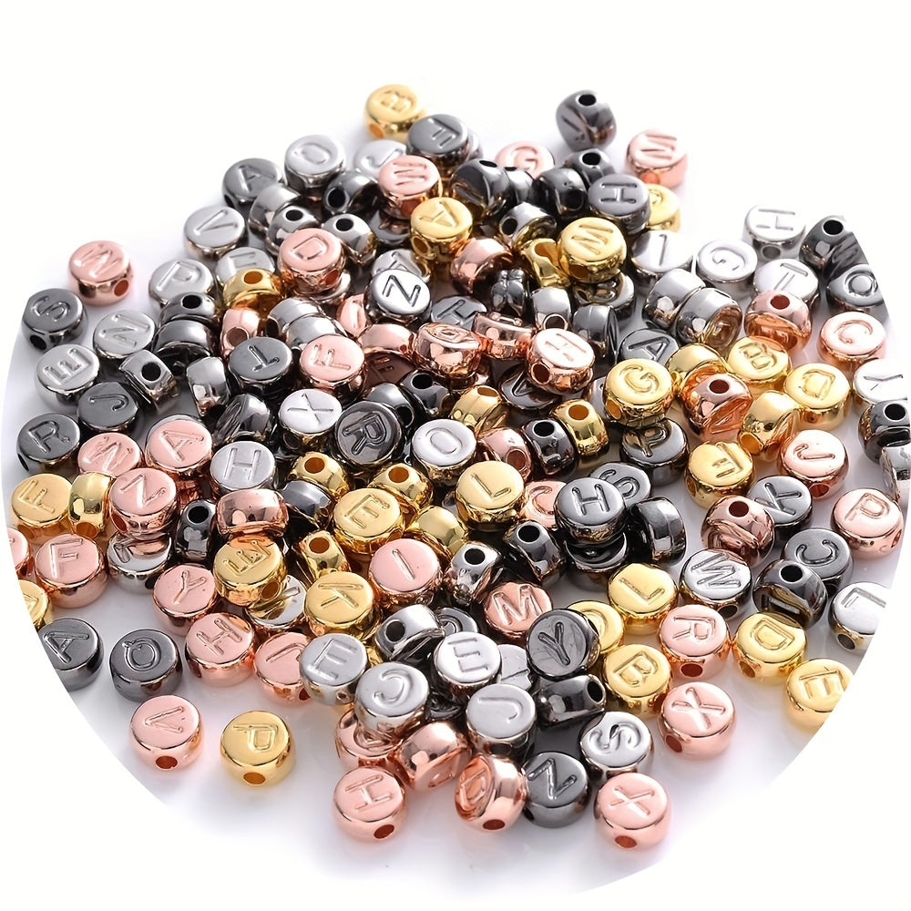 100pcs Round CCB Letter Beads