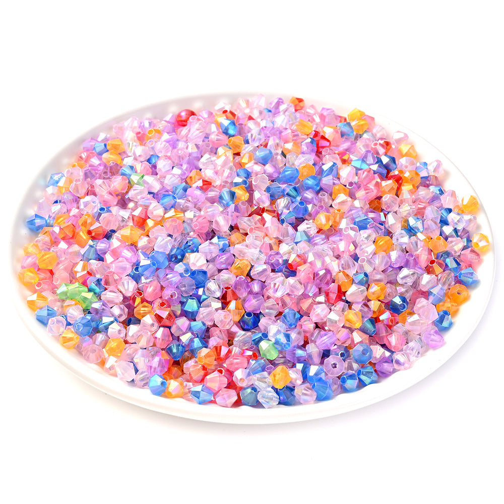 1000pcs 4mm Shiny Acrylic Faceted Beads