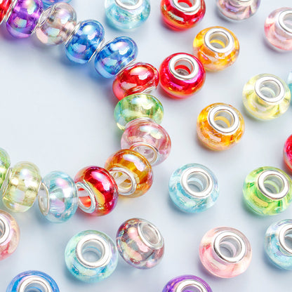 9x14mm Iridescent Acrylic Round Beads