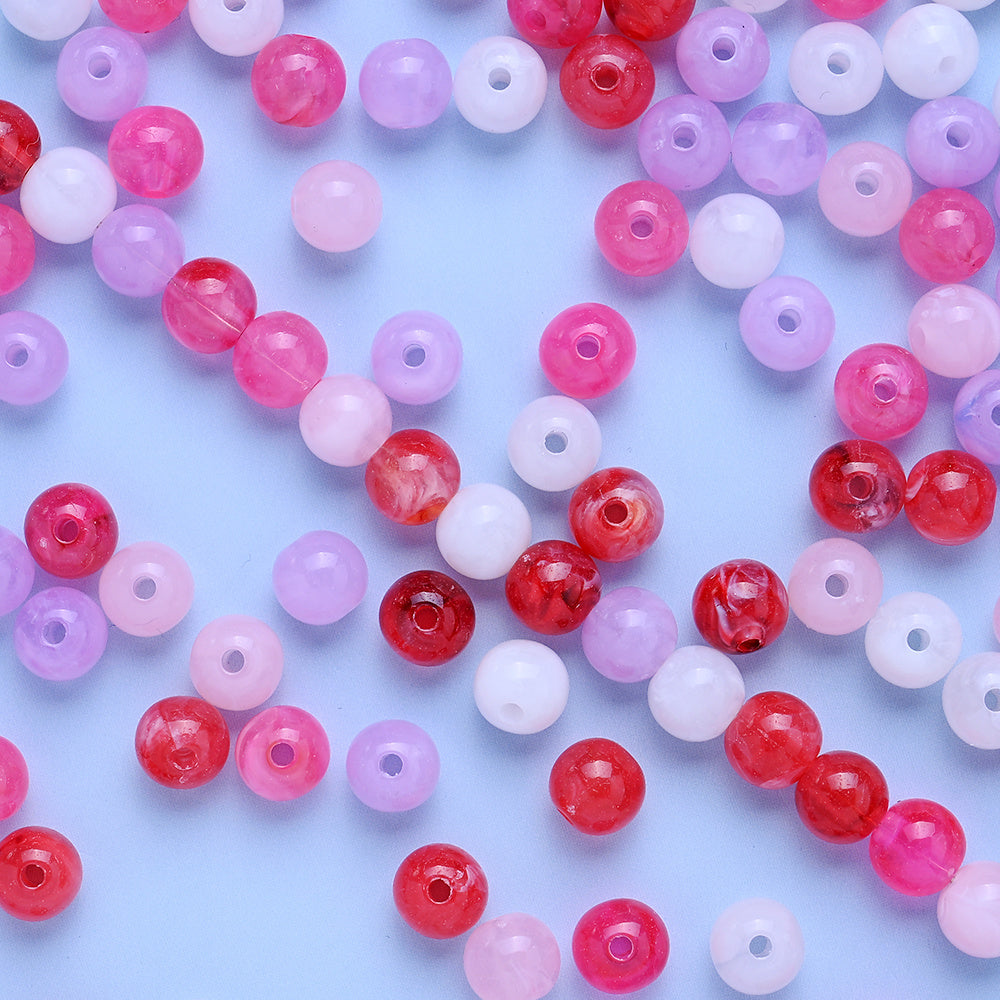 8mm Gradient Fine Line Acrylic Round Beads