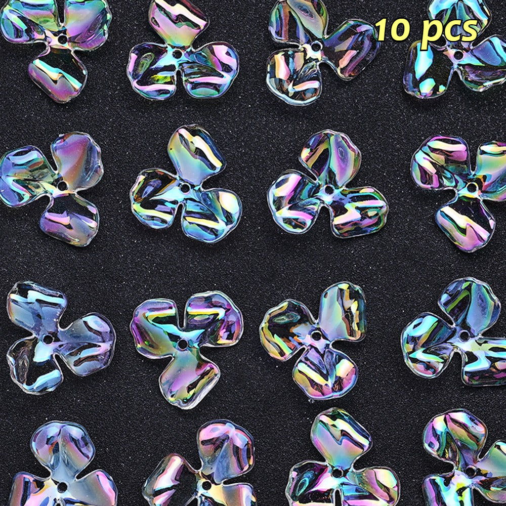 30x35mm UV Coated Floral Acrylic Beads