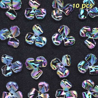 30x35mm UV Coated Floral Acrylic Beads