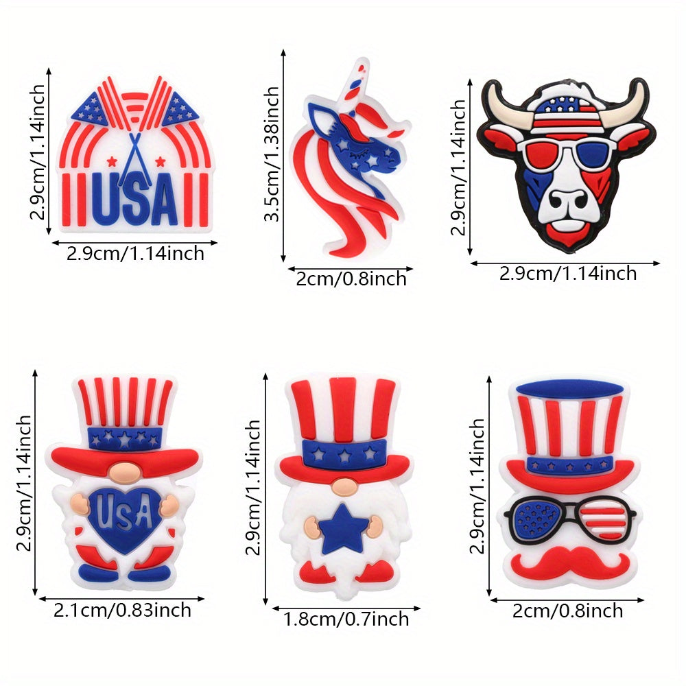47pcs American Flag Silicone Focal Beads Set