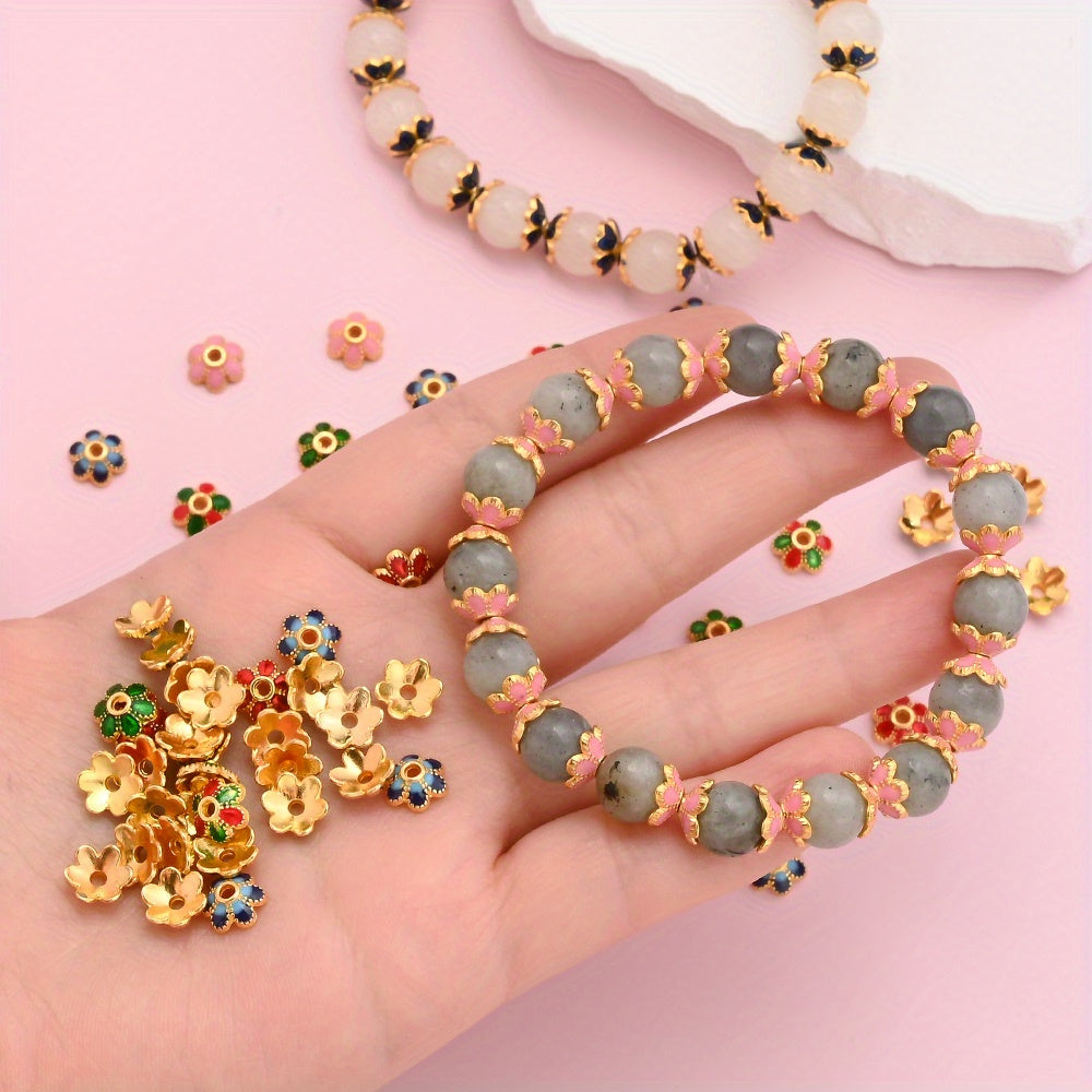 7mm Alloy Flower Cap Beads