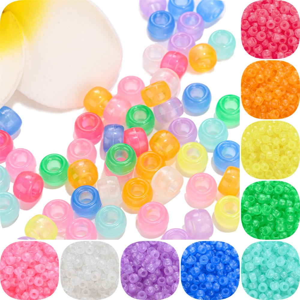 Glow-in-the-Dark Acrylic Barrel Beads