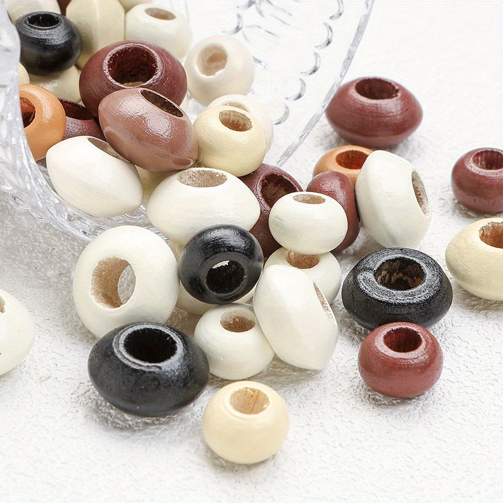 30/50pcs 8x13mm / 10x17mm Flat Round Wooden Beads