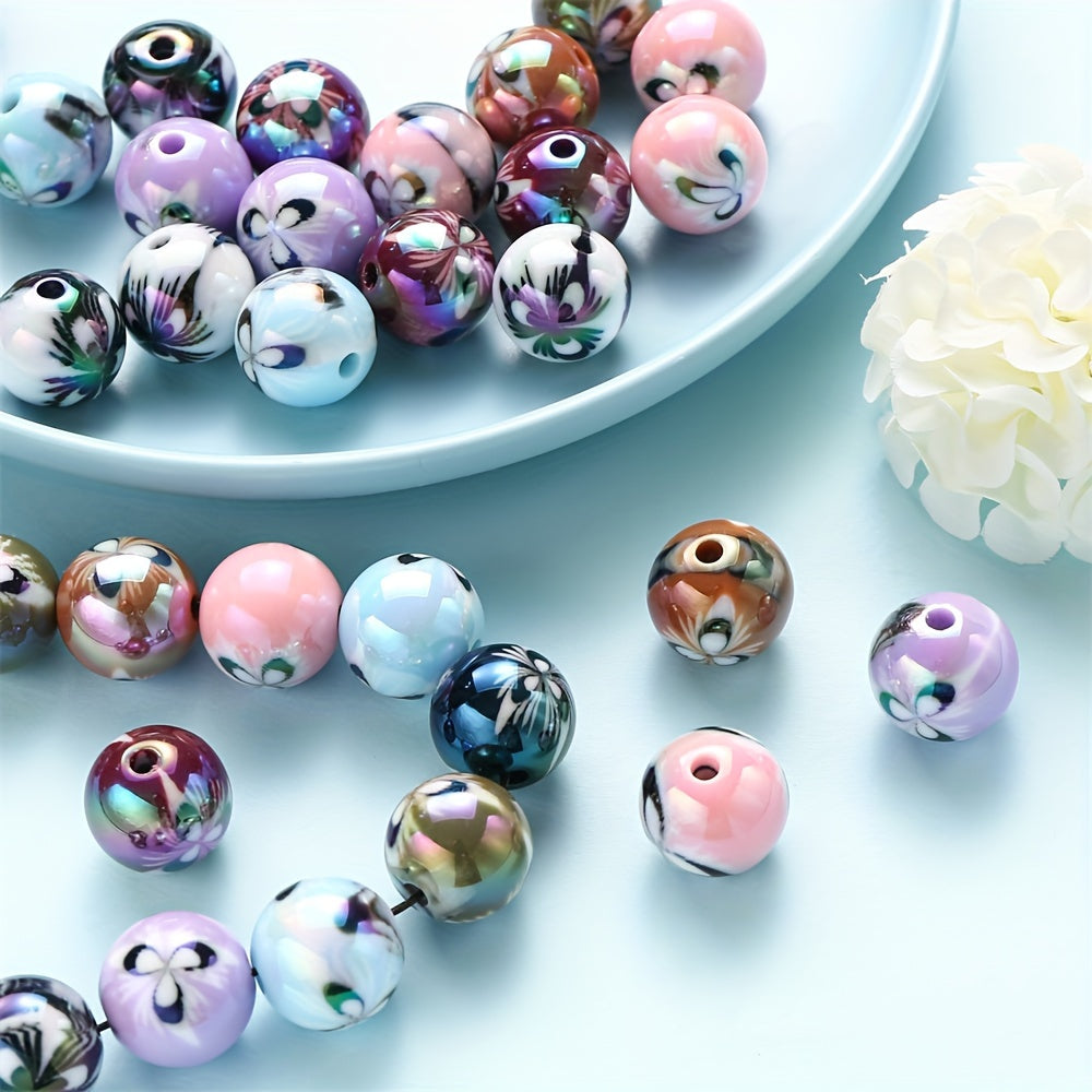 Matte Gradient Acrylic Lion Awakening Carving Beads