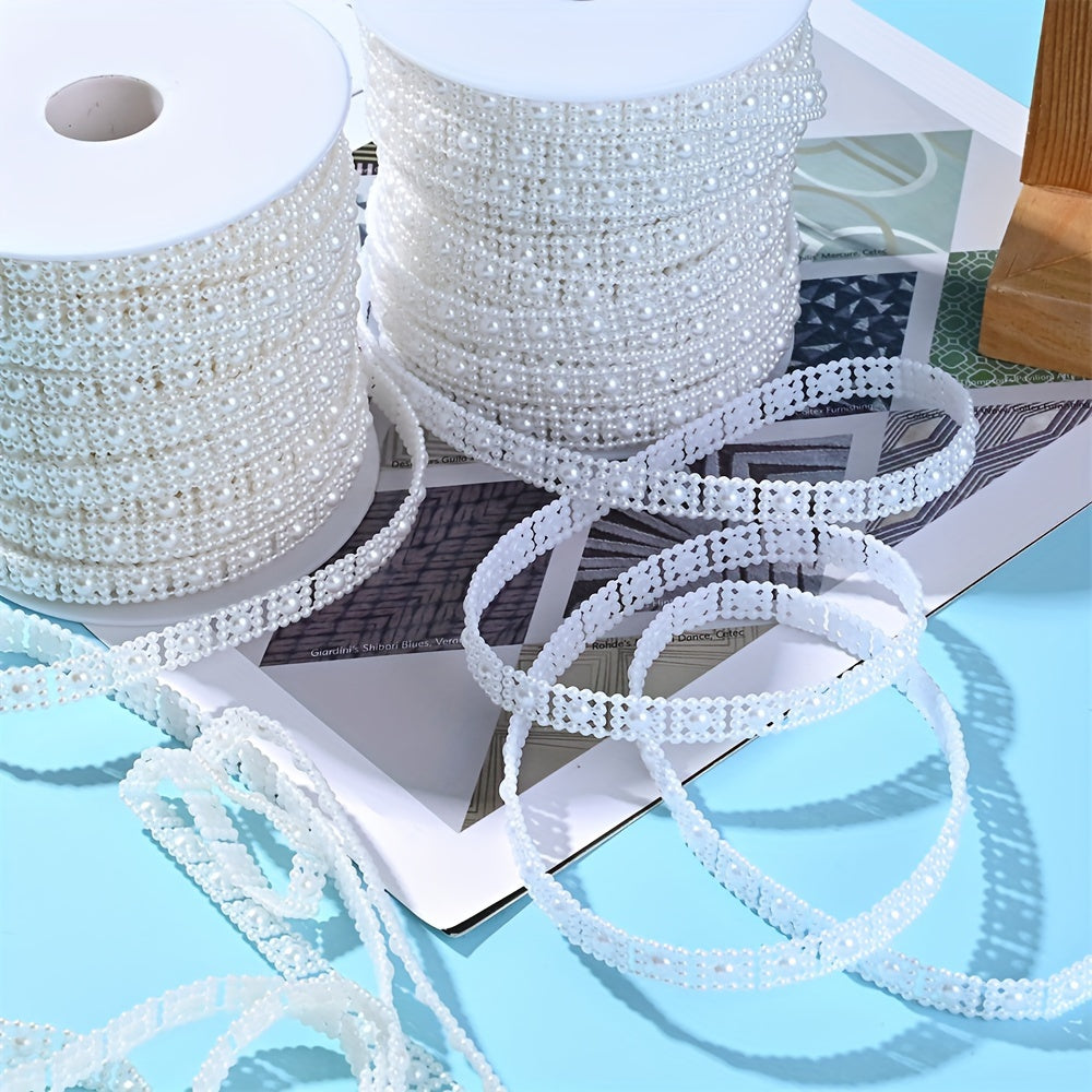 2m White Ivory Flatback Square Acrylic Bead Chain