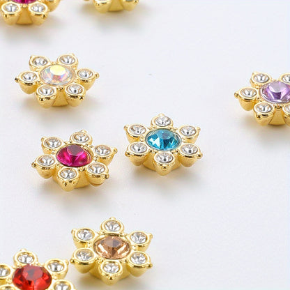 Six Petal Flower Rhinestone Acrylic Beads