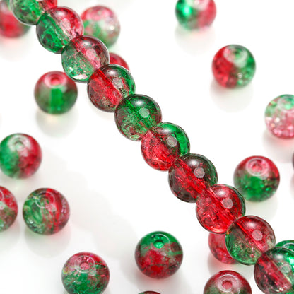 Red & Green Gradient Glass Beads