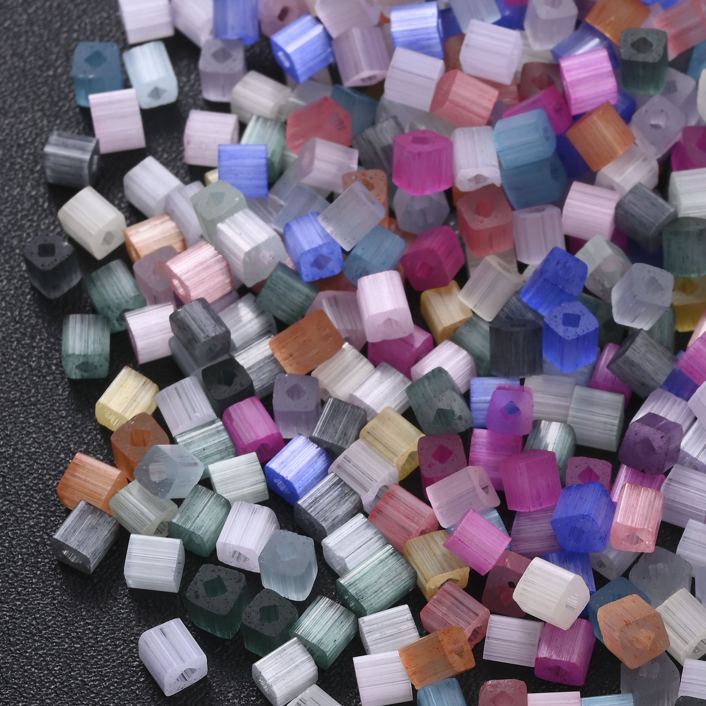 200Pcs Square Glass Beads For Jewelry Making 4MM Seed Beads & Beads Assortments DIY Handmade Bracelet Necklace Crafts Accessories