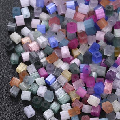 200Pcs Square Glass Beads For Jewelry Making 4MM Seed Beads & Beads Assortments DIY Handmade Bracelet Necklace Crafts Accessories