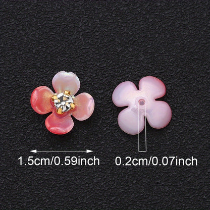 30pcs/set Four Petal Flower Acrylic Cabochon Beads