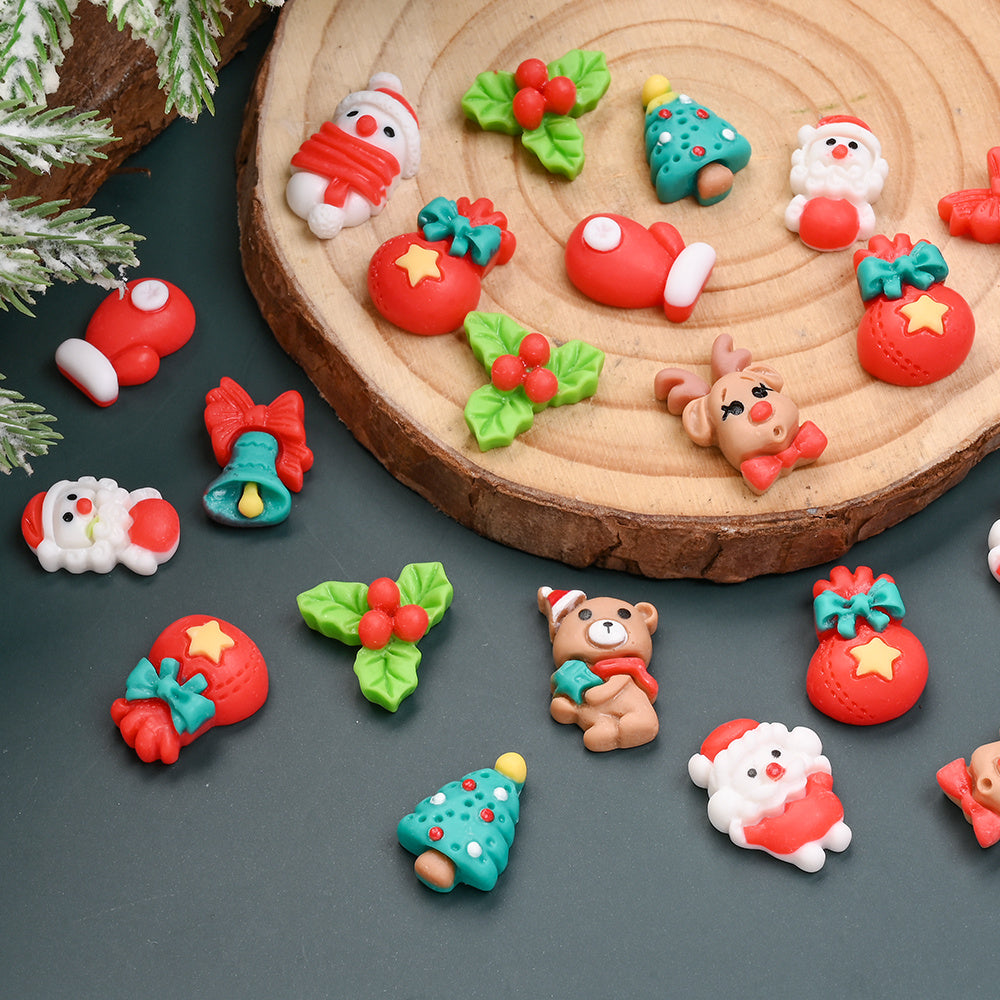 Christmas Resin Flat Back Beads