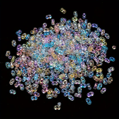 200pcs/set Transparent UV Color Peanut Shape Acrylic Beads