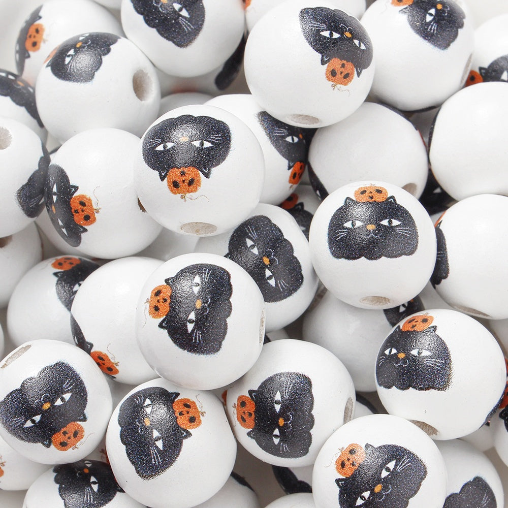 16mm Halloween Wooden Beads
