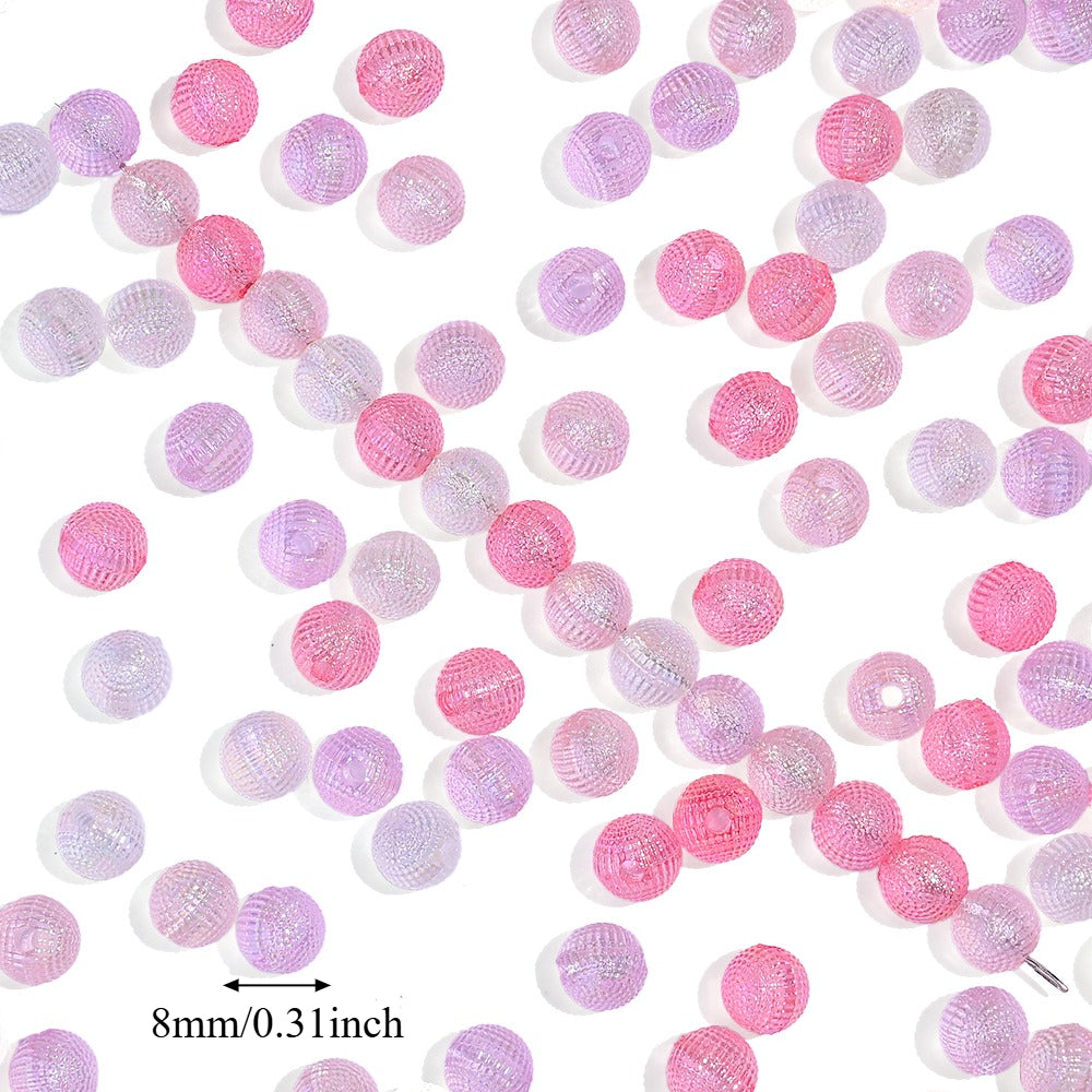 8mm Pink Yangmei Ball Acrylic Beads
