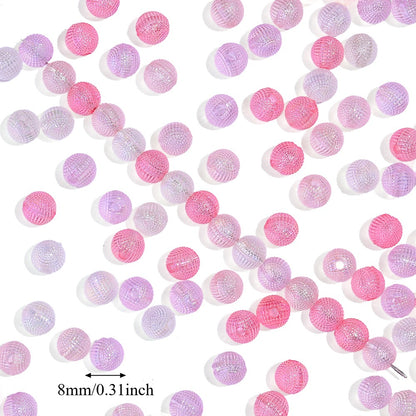 8mm Pink Yangmei Ball Acrylic Beads